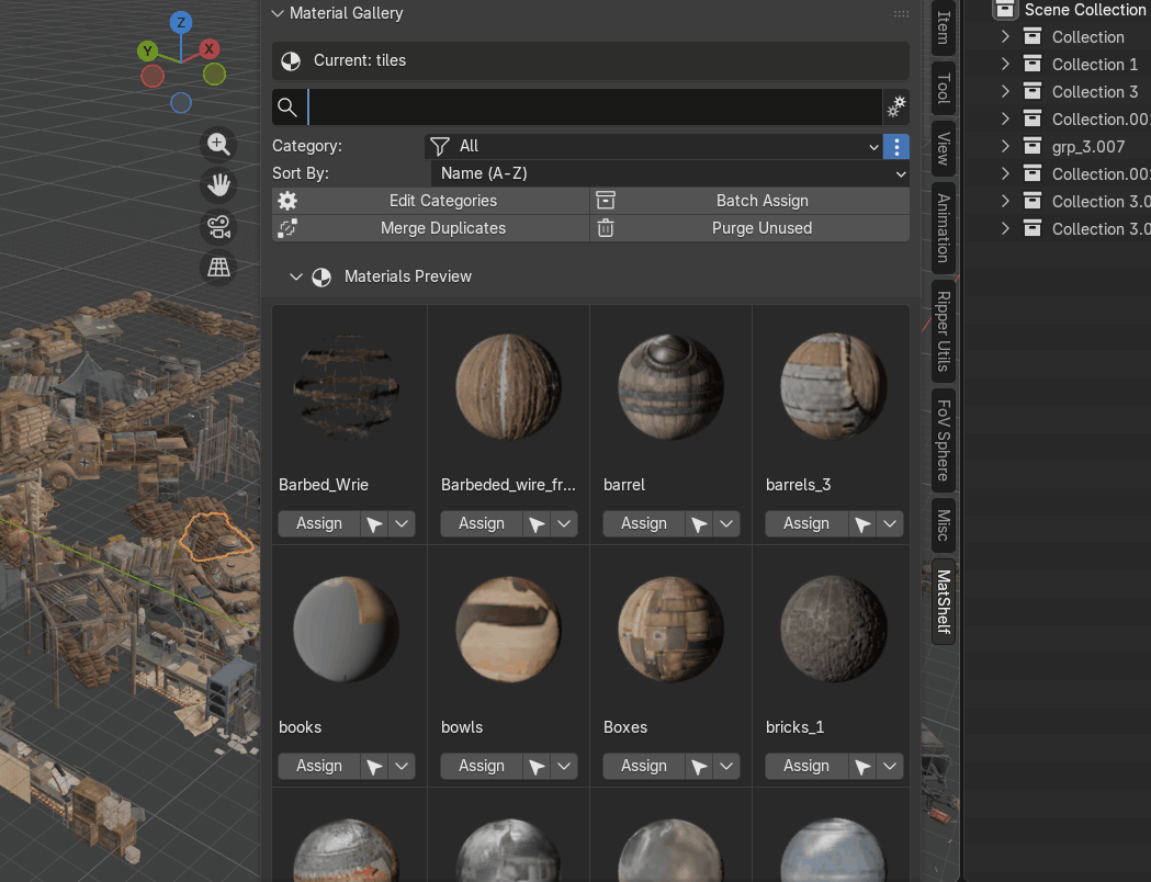 MatShelf fast search filtering materials in real time as you type